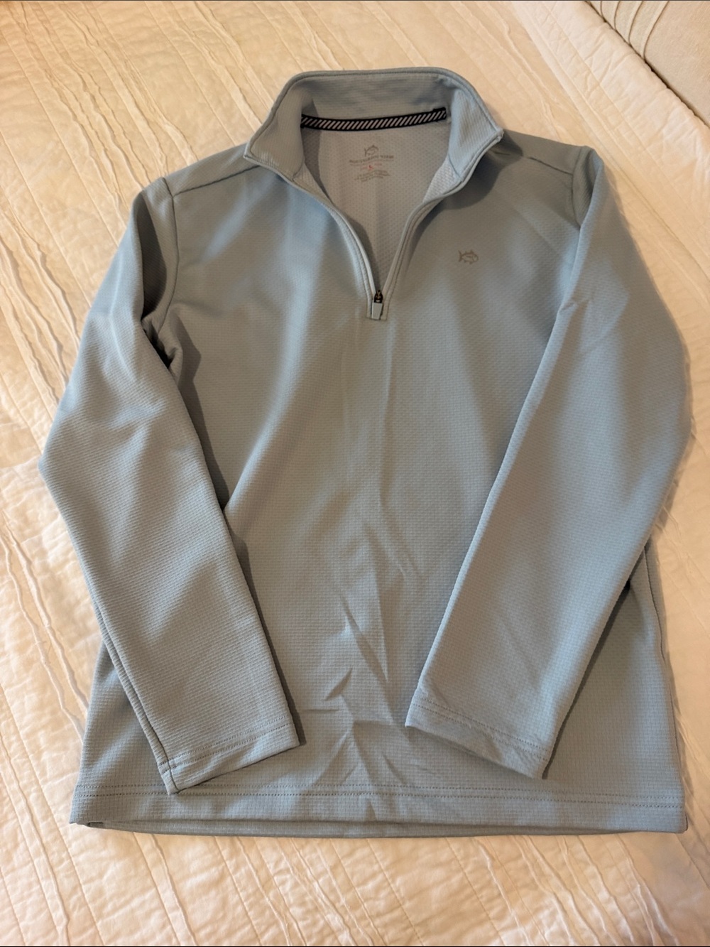 Southern Tide Boys size L Light Blue Quarter-Zip Performance Sweater